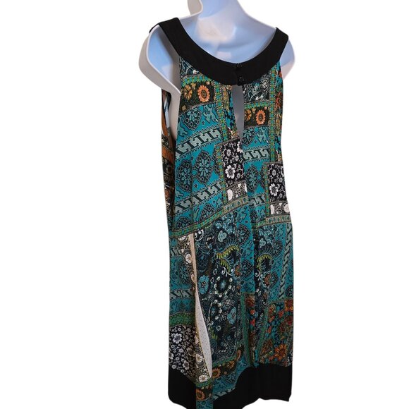 EnFocus Studio Women Long Colorful Dress Blue & Green Size 18W - Picture 8 of 12